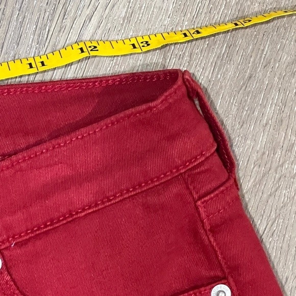 EUC Women’s US 29 HUDSON Red Distressed Cotton Stretch Staple Jeans Denim Pants - Picture 12 of 14